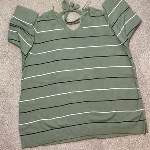 Striped v-neck sweater